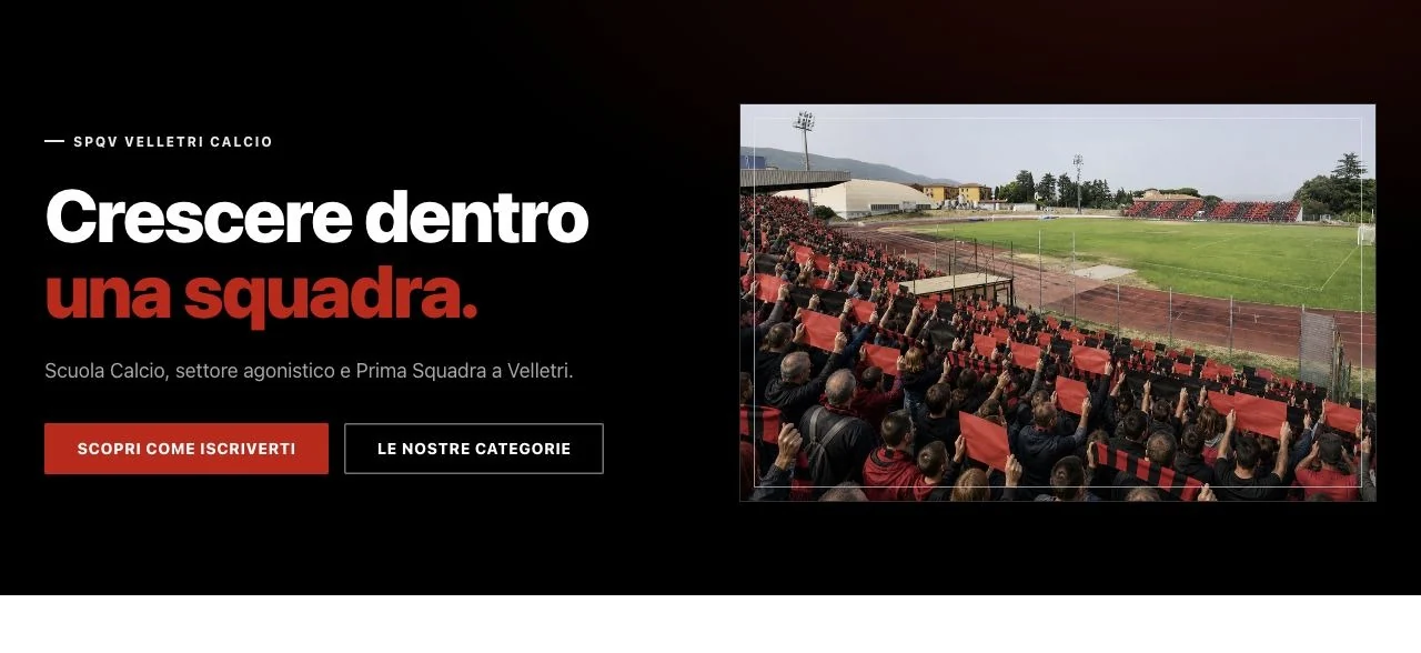 Sito SPQV Velletri Calcio: Crescere dentro una squadra